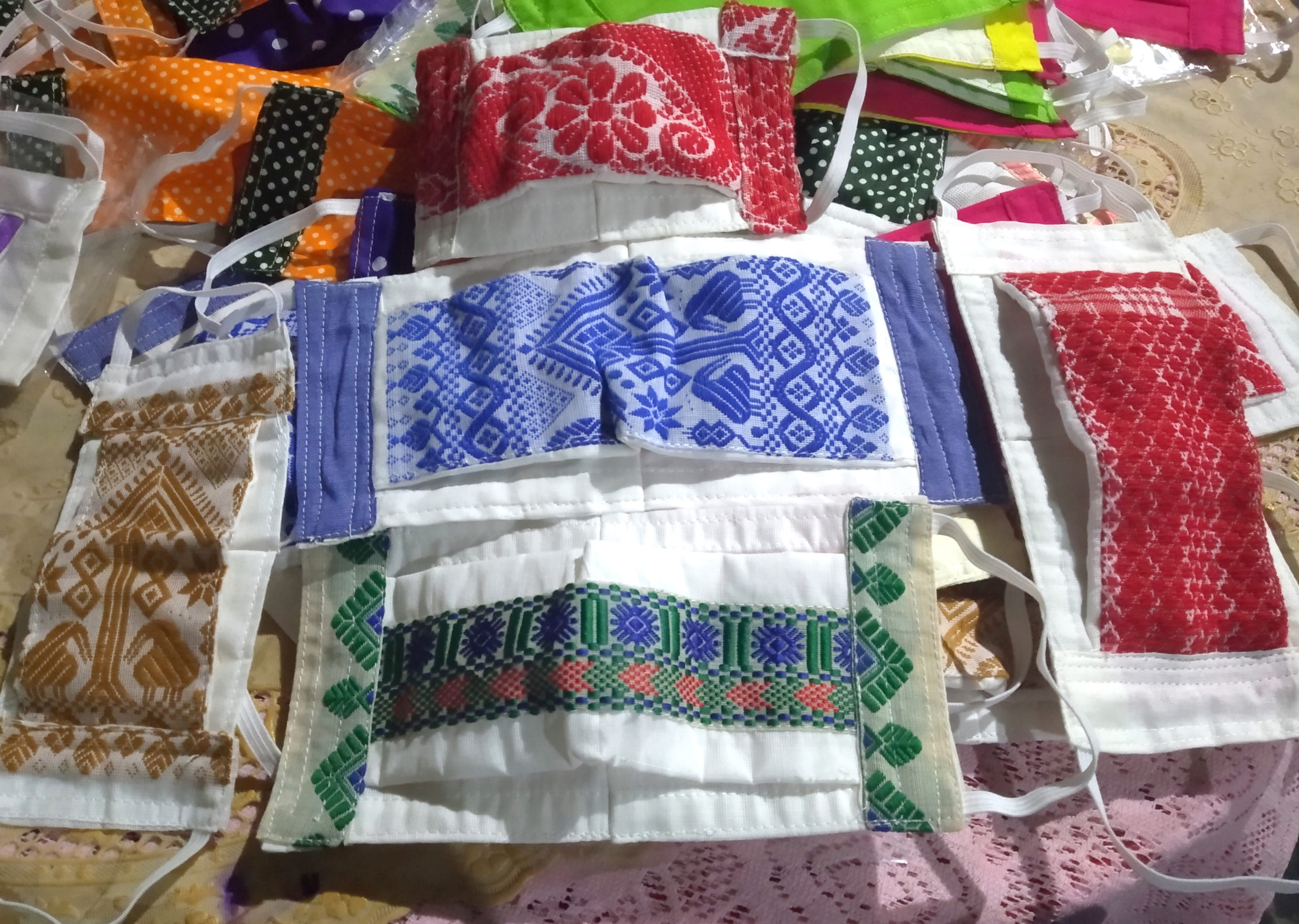 Photograph of homemade masks.