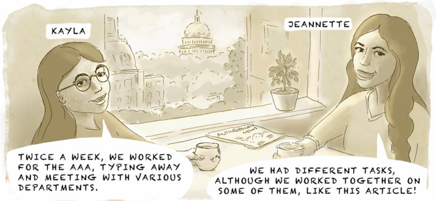 Frame one of the The Interning Life comic