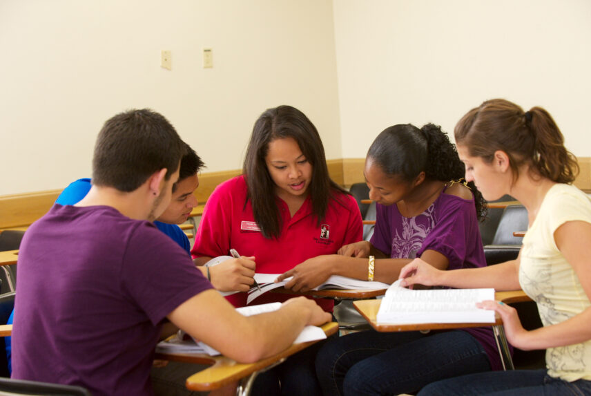 Students in a small group learning session at San Diego State University.